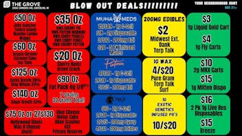The Grove Blow Out Specials! Lowest Prices! $20-$50 Oz Deals