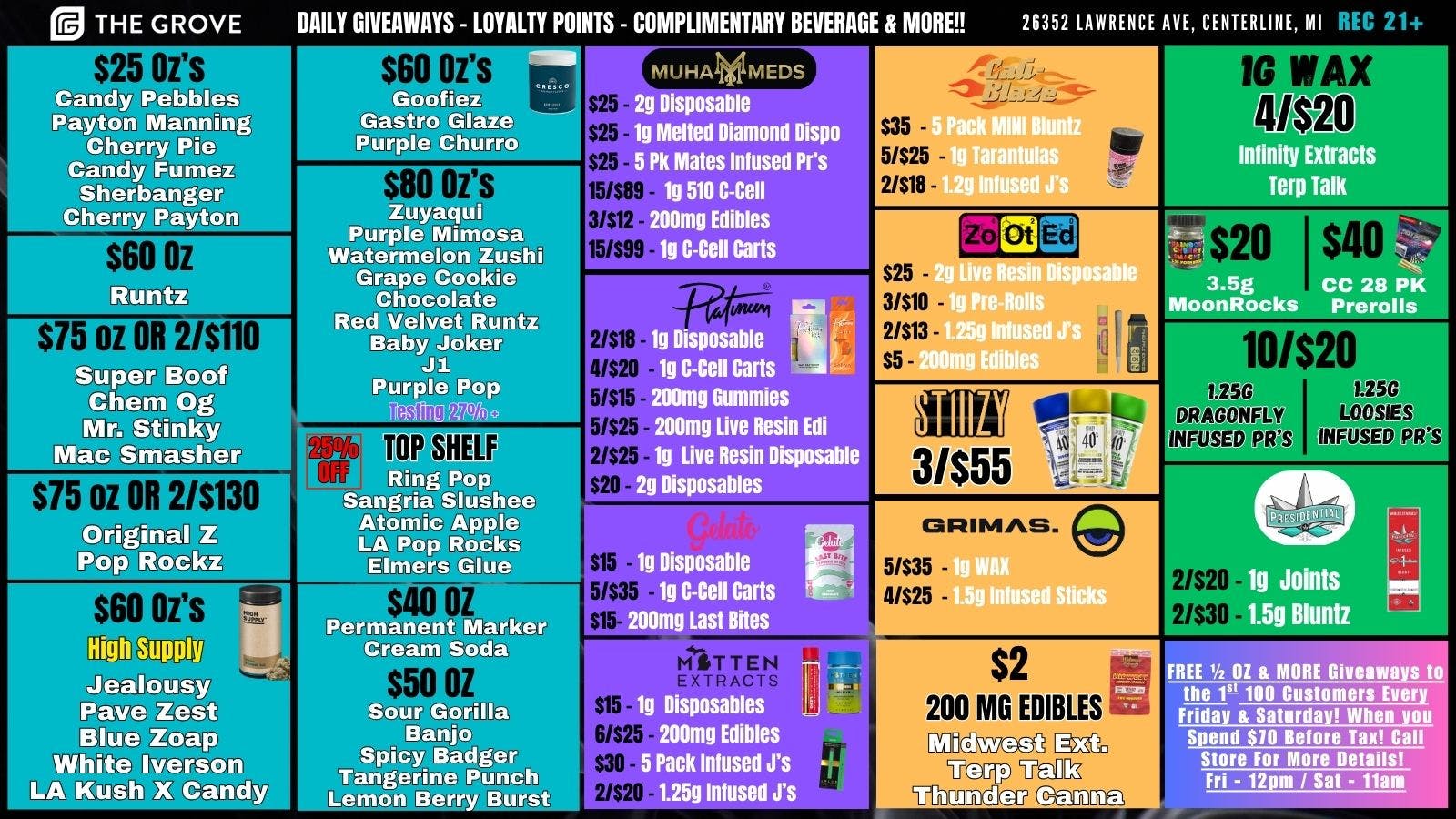 The Grove FREE 1/2 Oz SNOW CAPS & More Every Fri & Sat!