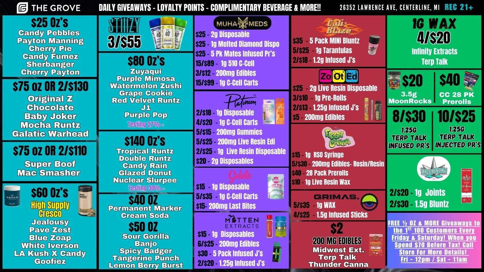 The Grove FREE 1/2 Oz SNOW CAPS & More Every Fri & Sat!