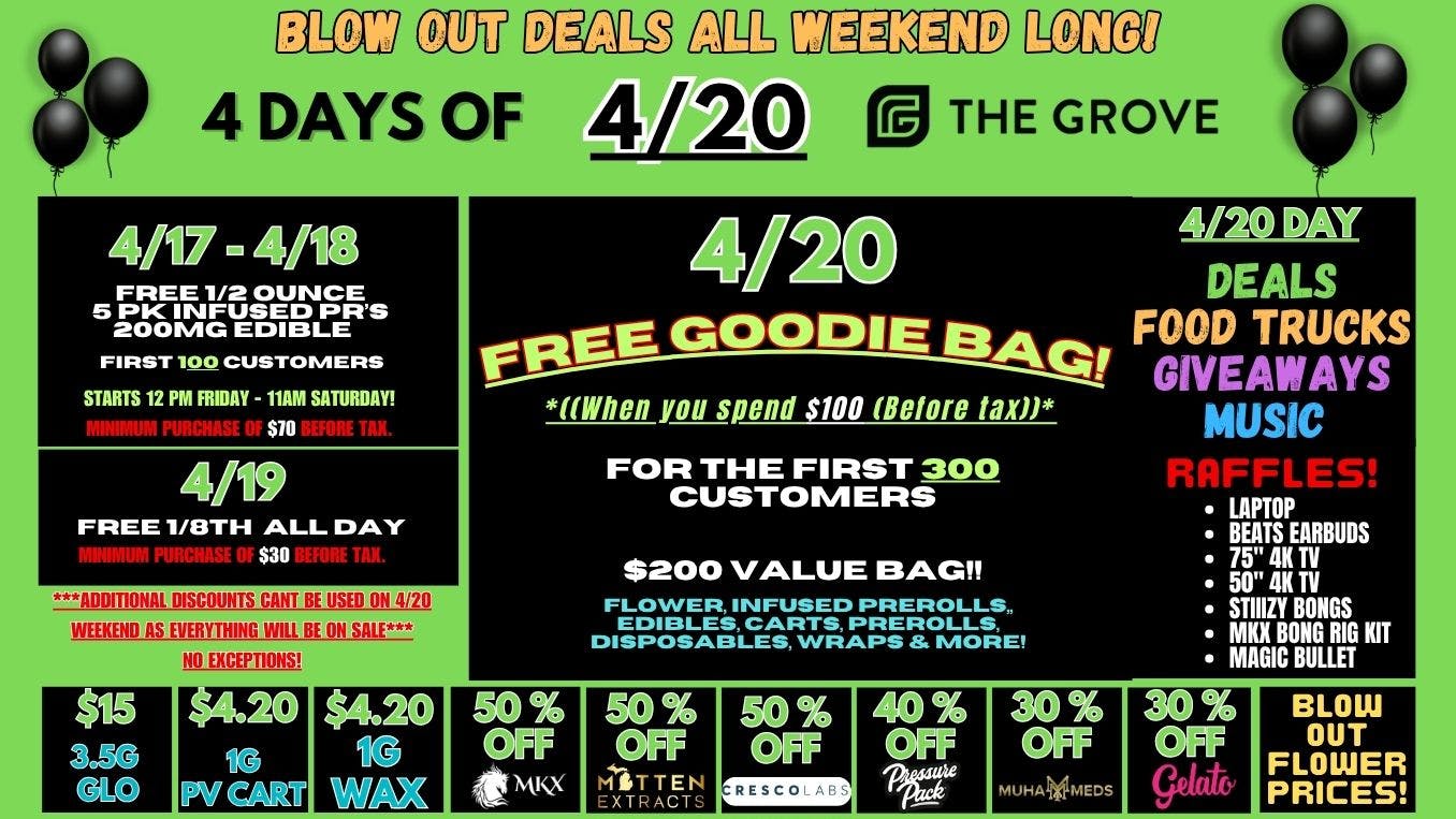 The Grove 1st 300 customers FREE GOODIE BAG! Blow out Deals!