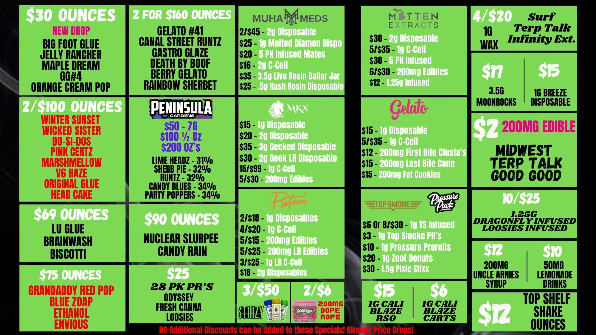 The Grove Blow Out Deals Cont! 2/$100 Quality Oz's! $2 Edi's