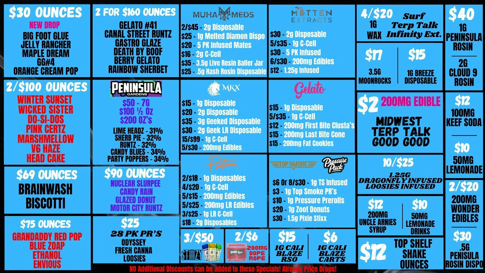 The Grove Blow Out Deals Cont! 2/$100 Quality Oz's! $2 Edi's