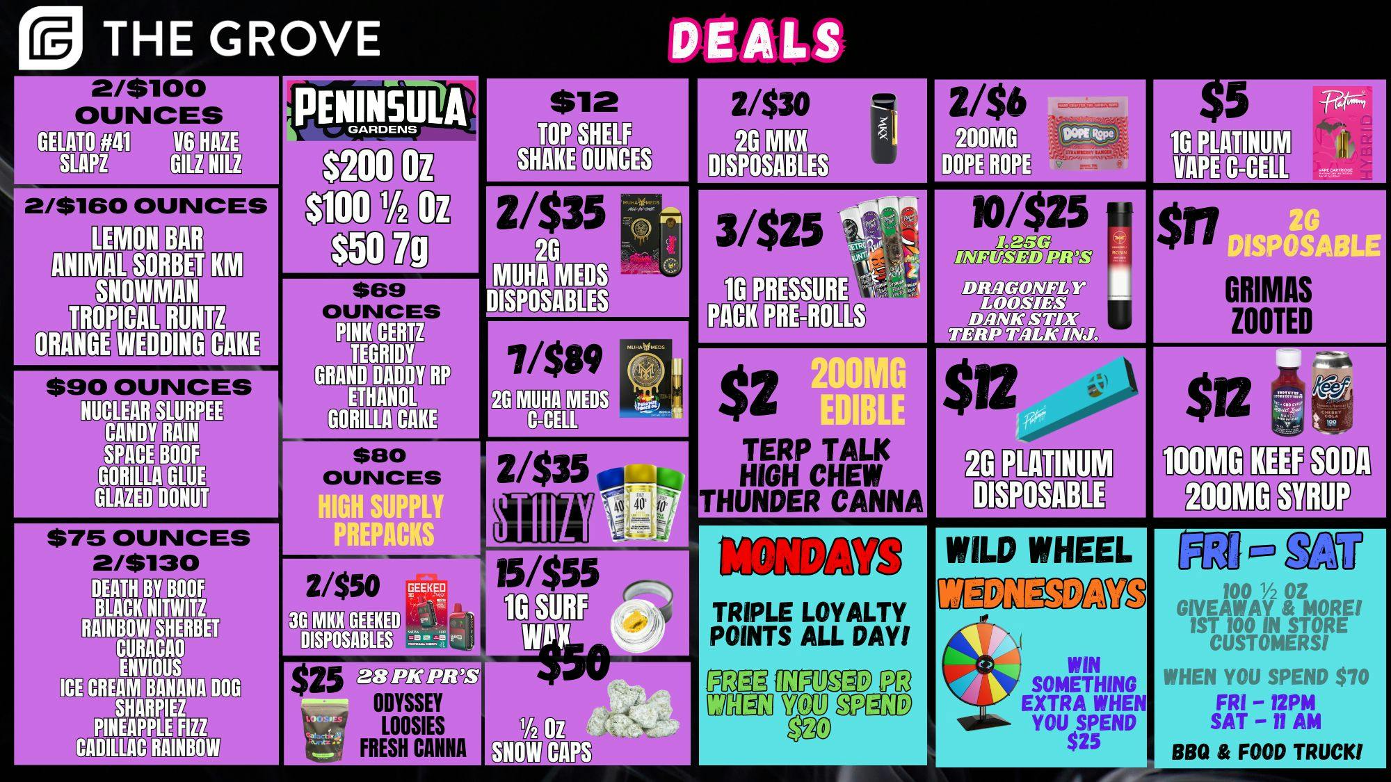 The Grove $12 2g Disposable - 2/$100 Quality Oz's! $2 Edi's