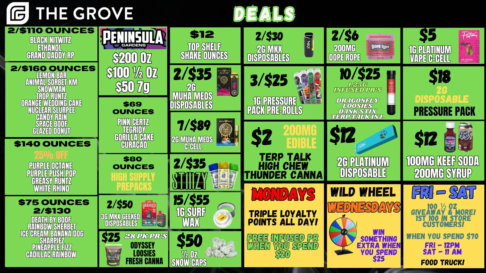 The Grove $12 2g Disposable - 2/$100 Quality Oz's! $2 Edi's