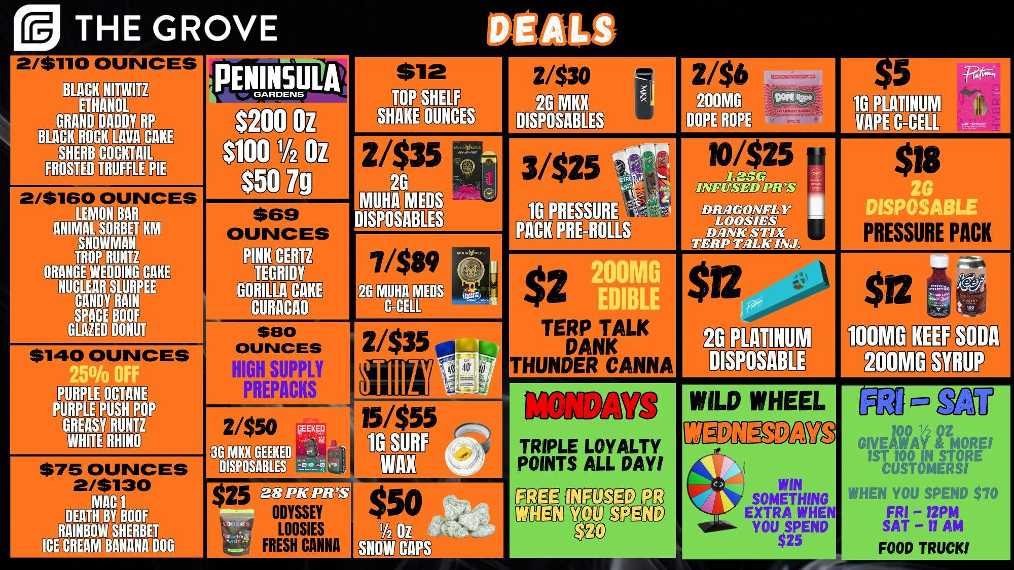 The Grove $12 2g Disposable - 2/$100 Quality Oz's! $2 Edi's