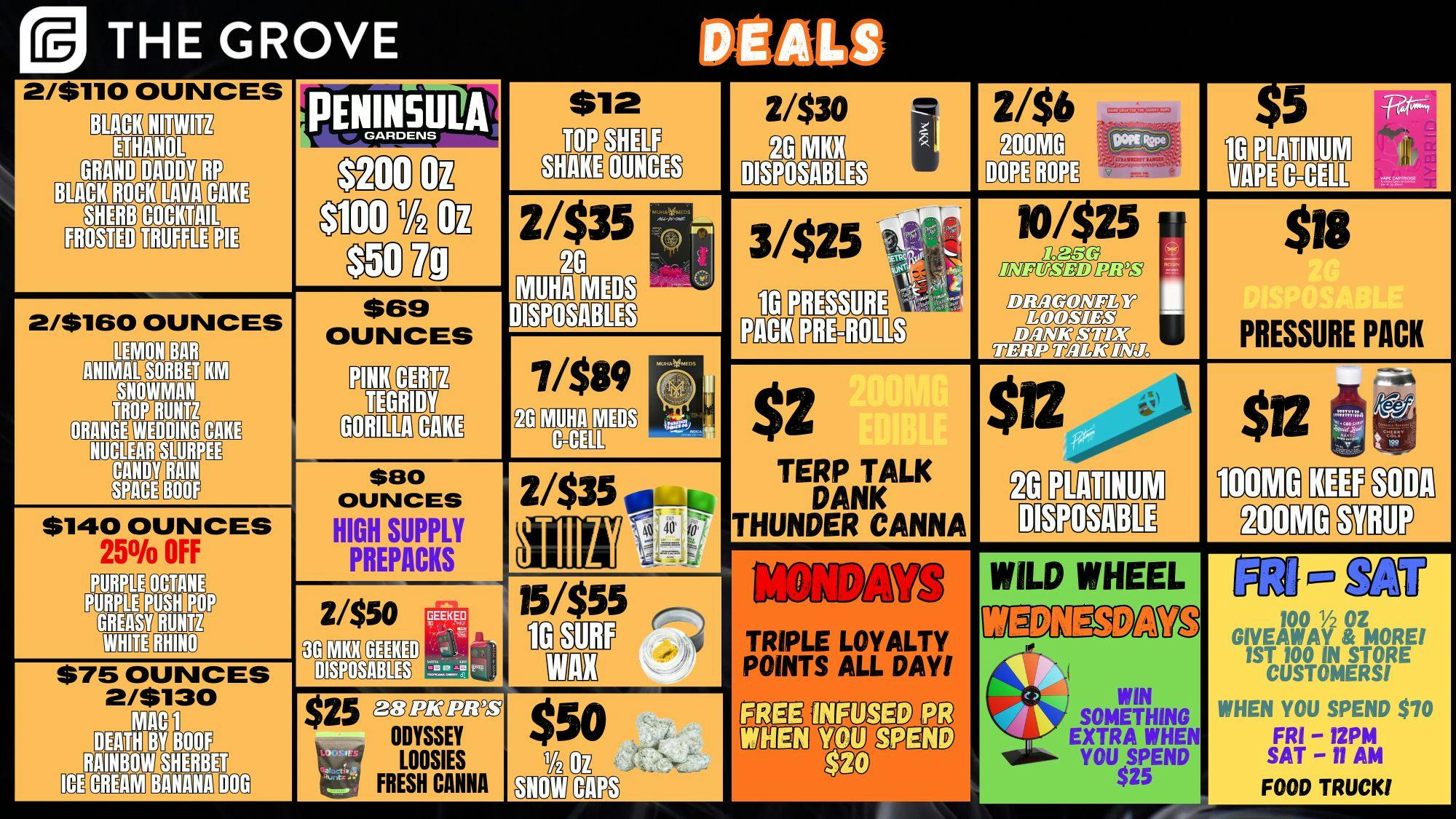 The Grove $12 2g Disposable - 2/$100 Quality Oz's! $2 Edi's