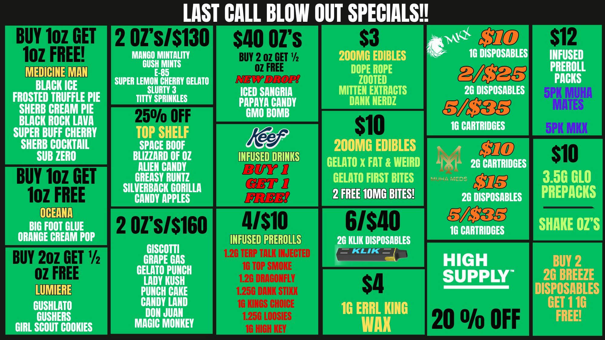 The Grove BUY 1 GET ONE OZ's! 6/$40 2g Disposables! $2 Edibl