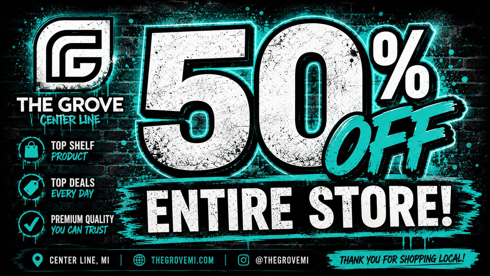 The Grove 50 % OFF ENTIRE STORE! ALL MONTH LONG!