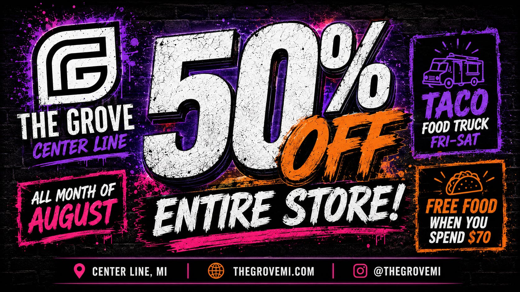 The Grove 50 % OFF ENTIRE STORE! SAVE ALL MONTH LONG!