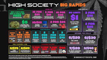 High Society Weekly Deals!!!!!