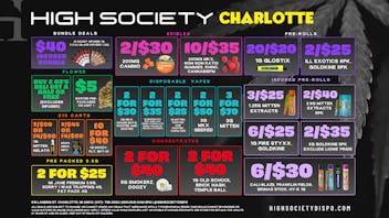 High Society Charlotte Weekly Deals!!!!