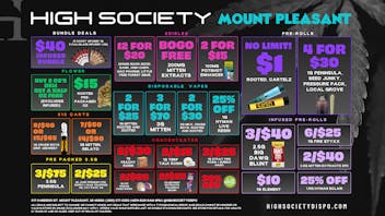 High Society Mount Pleasant Weekly Deals!!!!