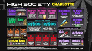 High Society Charlotte Weekly Deals!!!!