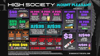 High Society Mount Pleasant Weekly Deals!!!!