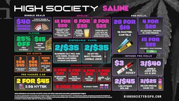 High Society Saline Weekly Deals!!!