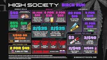 High Society Weed Dispensary Outer Birch Run Weekly Deals!!!