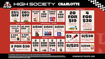 High Society Charlotte Weekly Deals!!!!