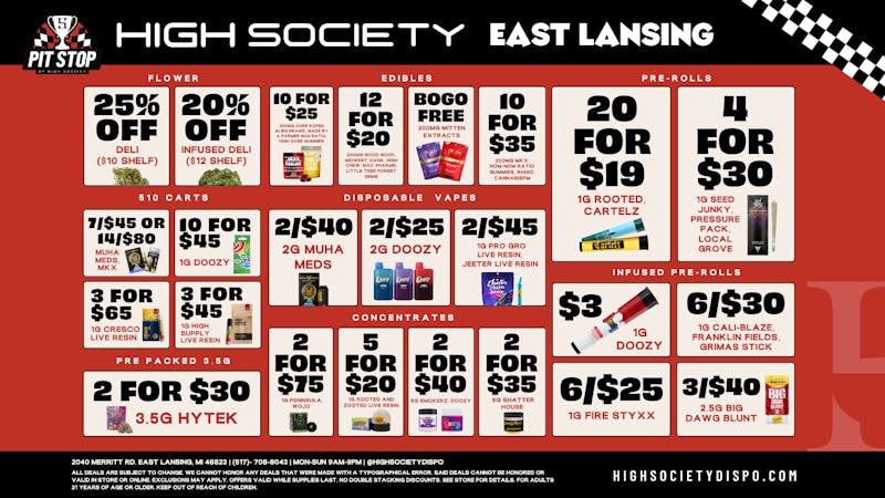 High Society East Lansing - NOW OPEN Weekly Deals!!!!