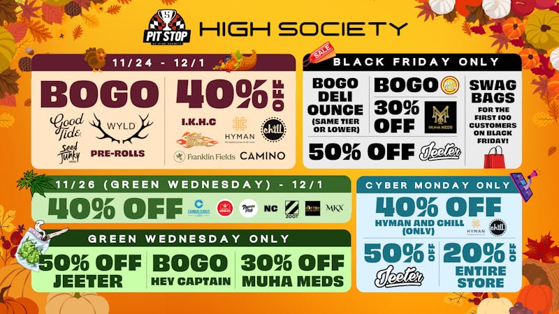 High Society Saline Green Wednesday/Black Friday/Cyber Monday Deals!!