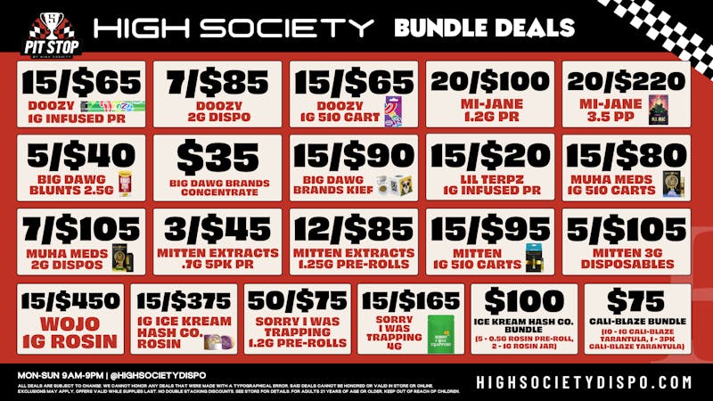 High Society MAX OUT BUNDLE DEALS ARE LIVE!!