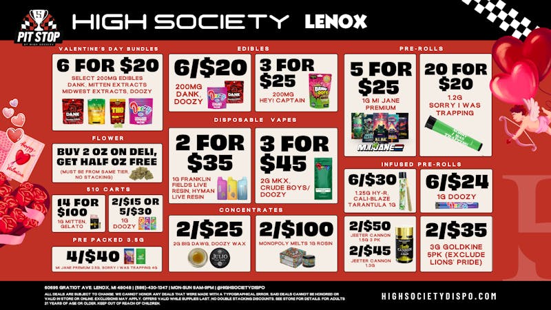 High Society Lenox - NOW OPEN Weekly Deals!!!!!!