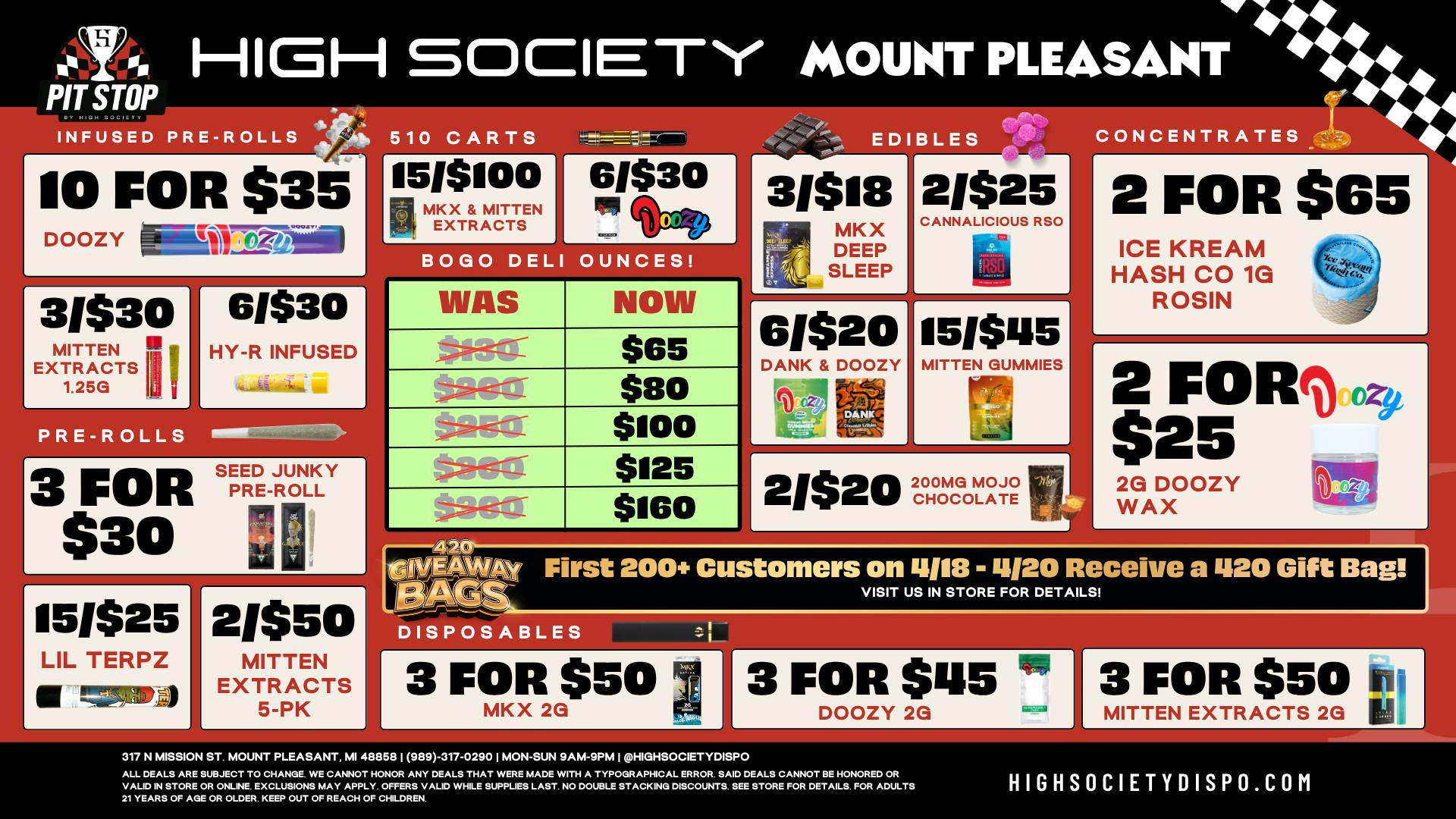 High Society Mount Pleasant BEST DELI FLOWER PRICING!!