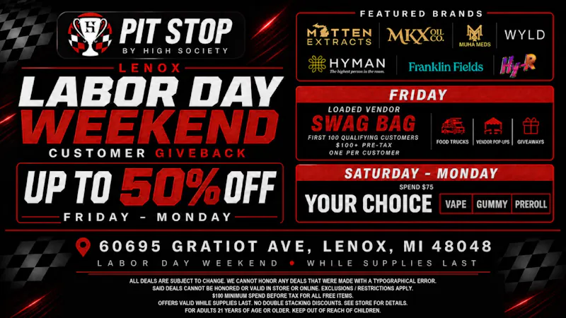 High Society Lenox - NOW OPEN UP TO 50% OFF! LABOR DAY WEEKEND DEALS!