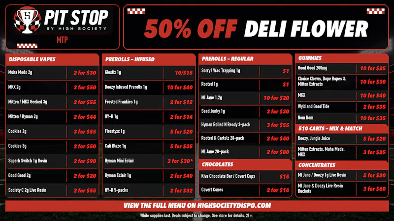 High Society Mount Pleasant 50% OFF DELI FLOWER! WEEKLY DEALS!