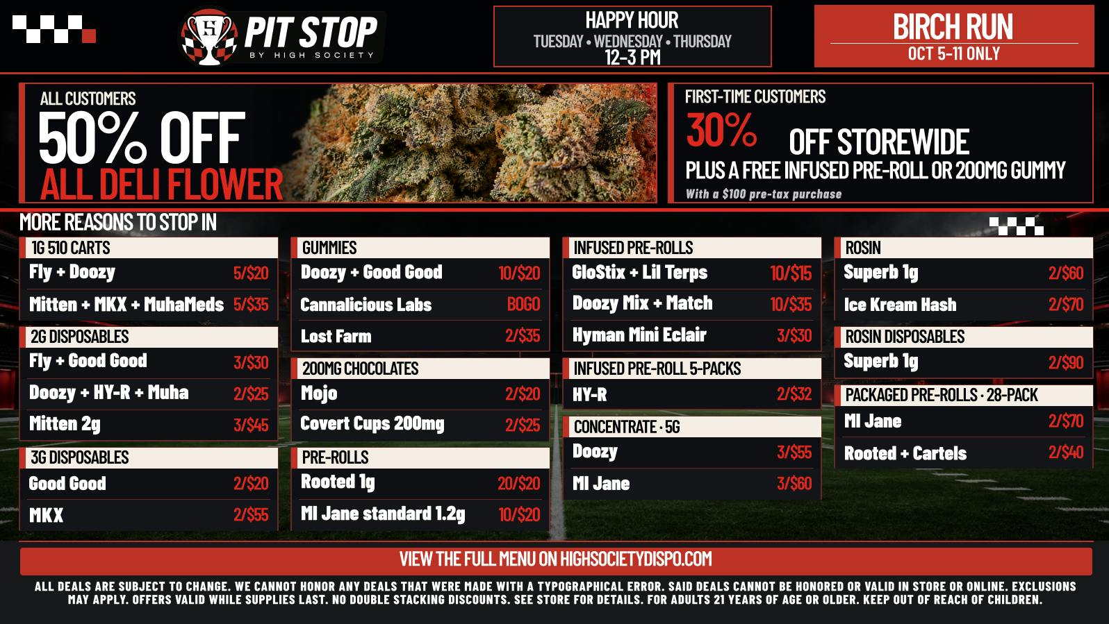 High Society Weed Dispensary Outer Birch Run 🔥🍃PIT-STOP BIRCH RUN OUTLET DEALS⛽💨