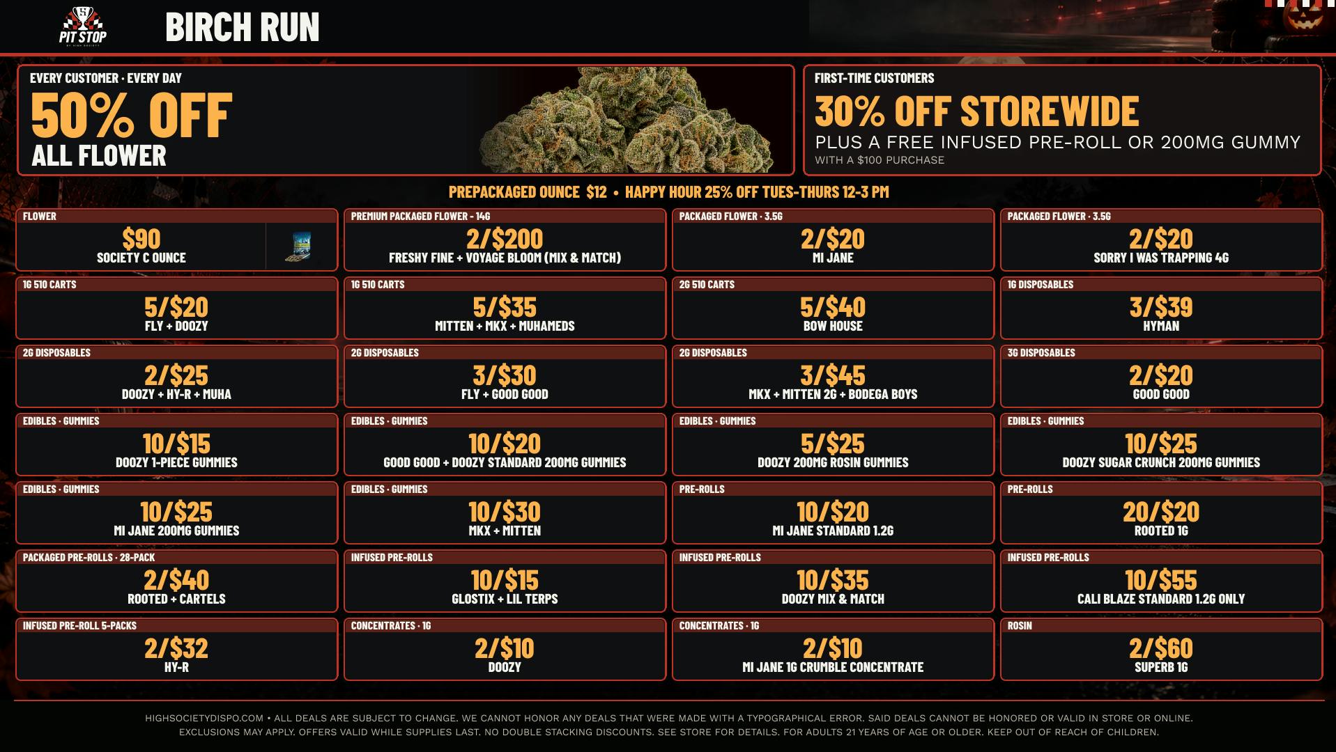 High Society Weed Dispensary Outer Birch Run 🔥🍃PIT-STOP BIRCH RUN OUTLET DEALS⛽💨