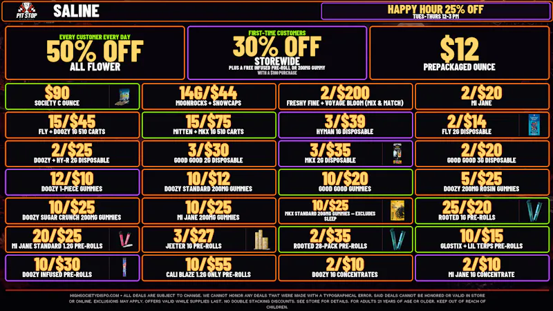 High Society Lenox - NOW OPEN 50% OFF DELI FLOWER! WEEKLY DEALS!