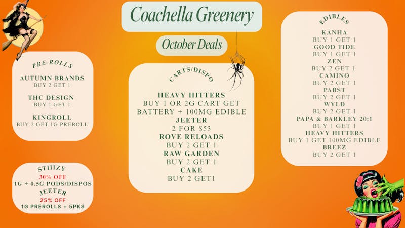 Coachella Greenery October Deals 🍂