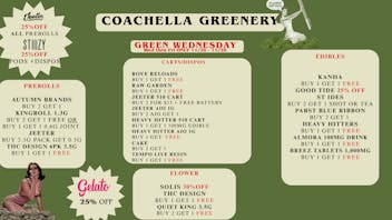 Coachella Greenery Green Wednesday Deals! Valid 11/26 -11/28