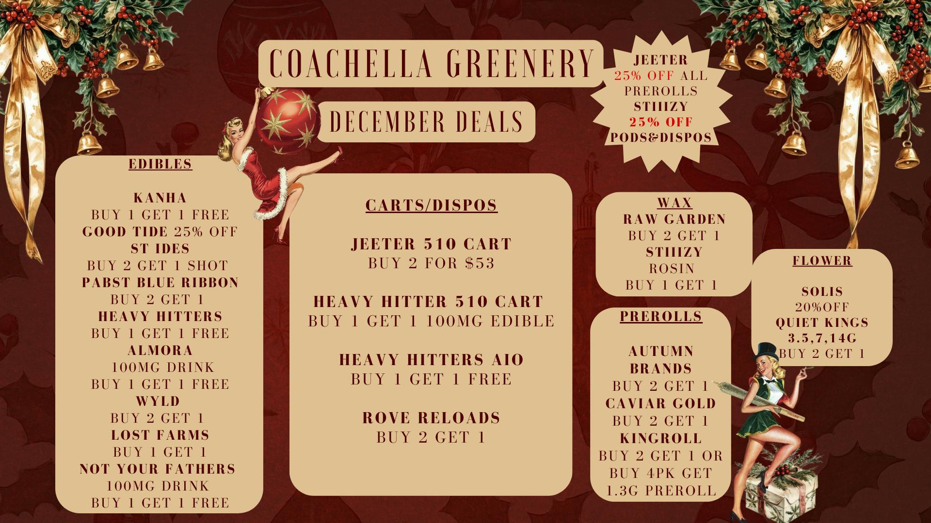 Coachella Greenery DECEMBER DEALS!