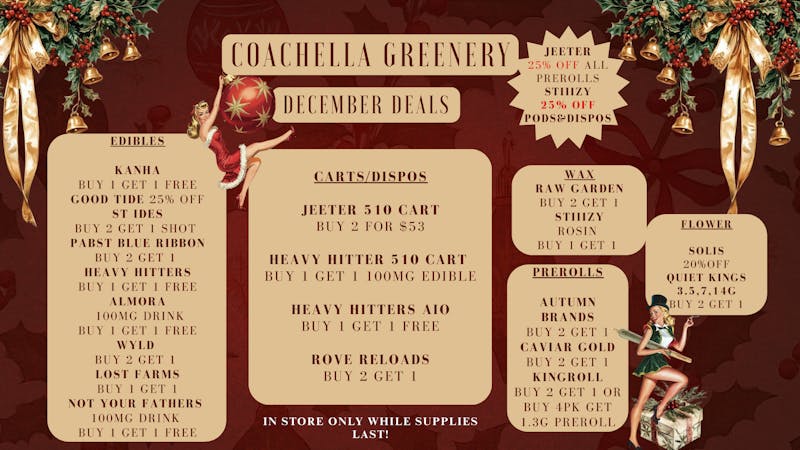 Coachella Greenery DECEMBER DEALS!