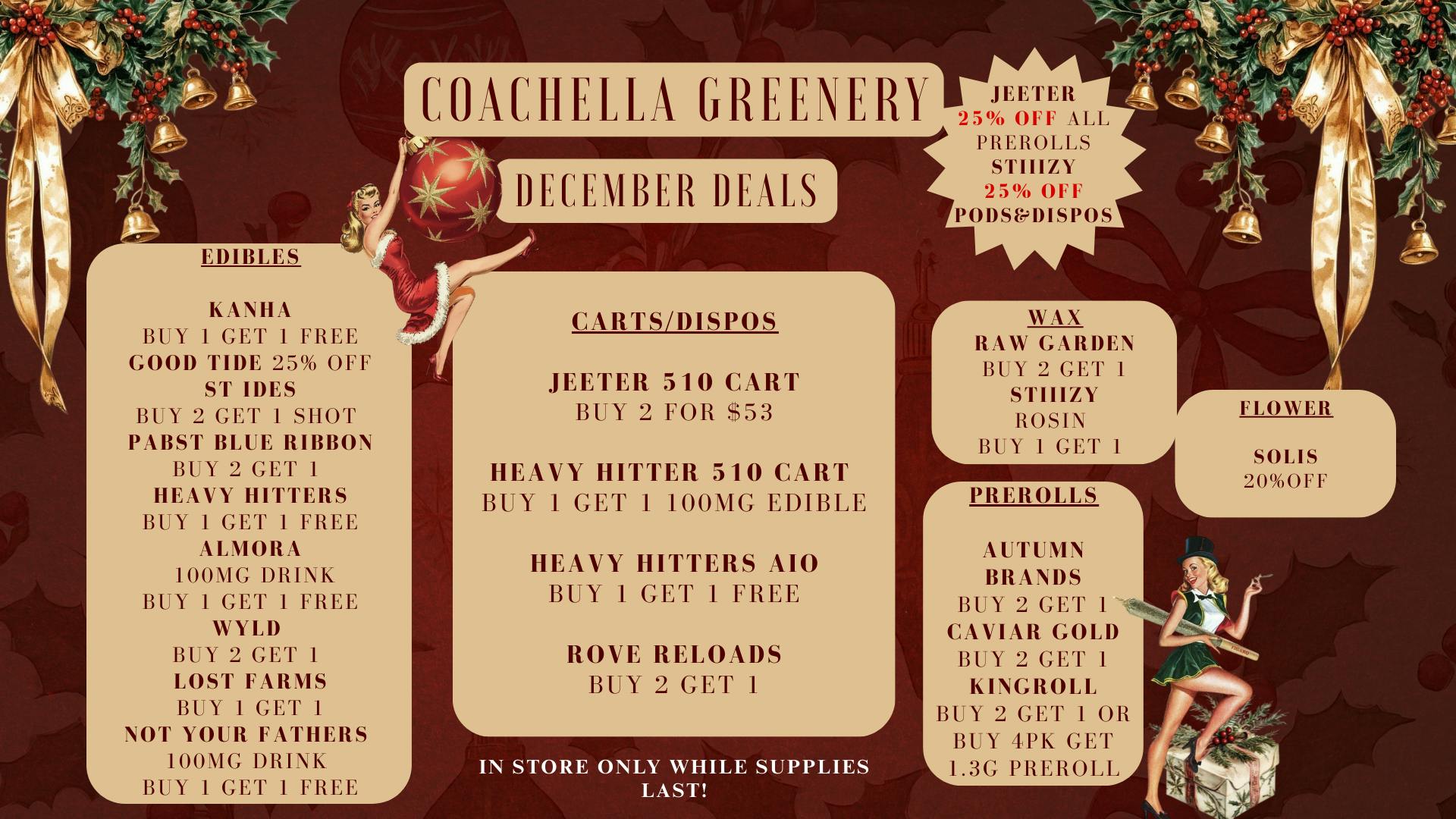 Coachella Greenery DECEMBER DEALS!
