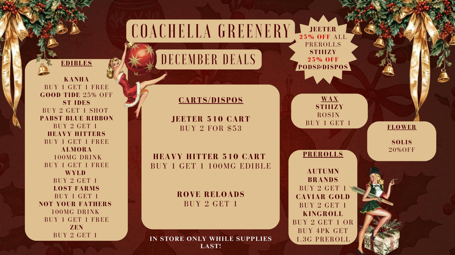 Coachella Greenery DECEMBER DEALS!