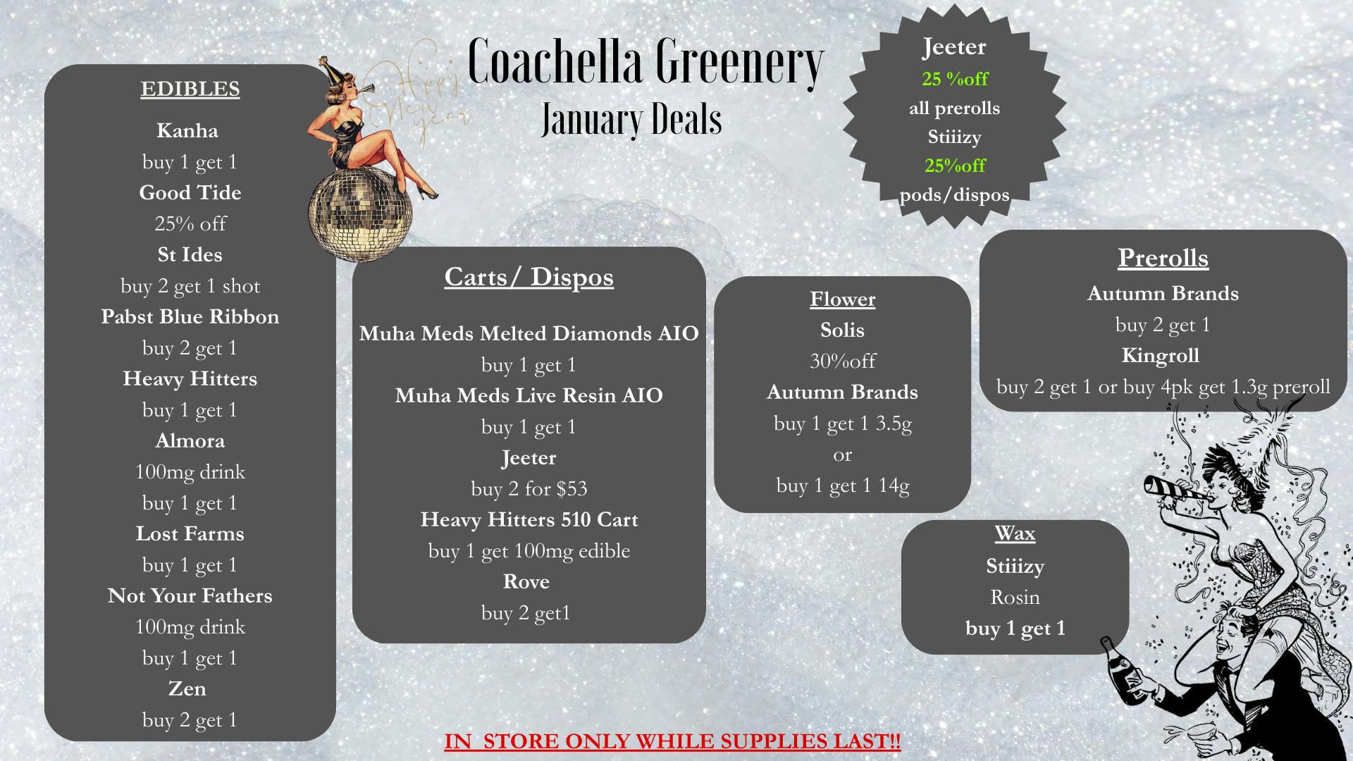 Coachella Greenery NEW YEAR, NEW DEALS 🍾