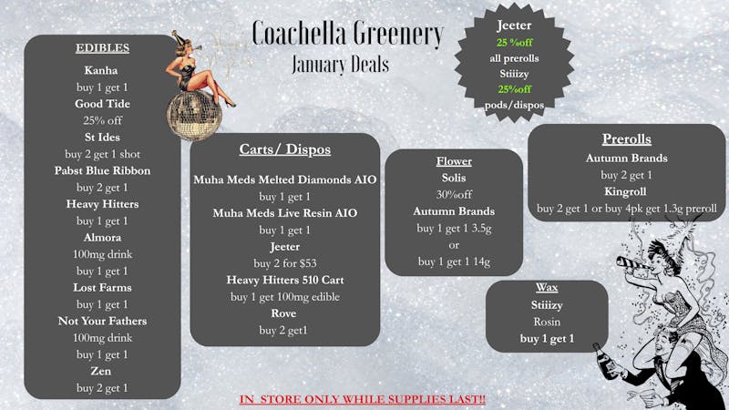 Coachella Greenery NEW YEAR, NEW DEALS 🍾