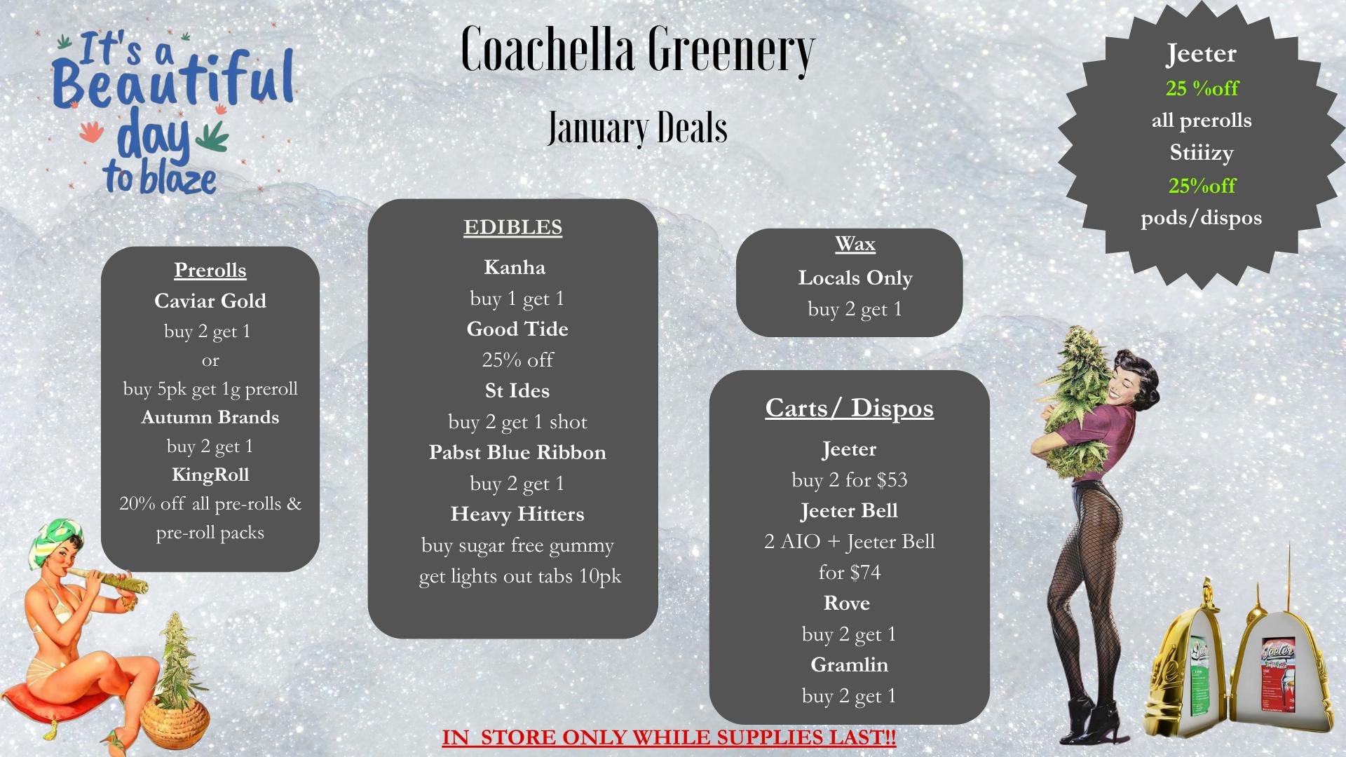 Coachella Greenery NEW YEAR, NEW DEALS 🍾