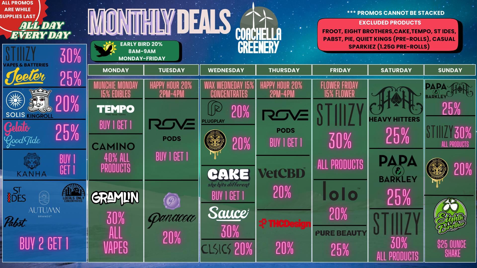 Coachella Greenery NEW YEAR, CRAZY DEALS !!!!!!!