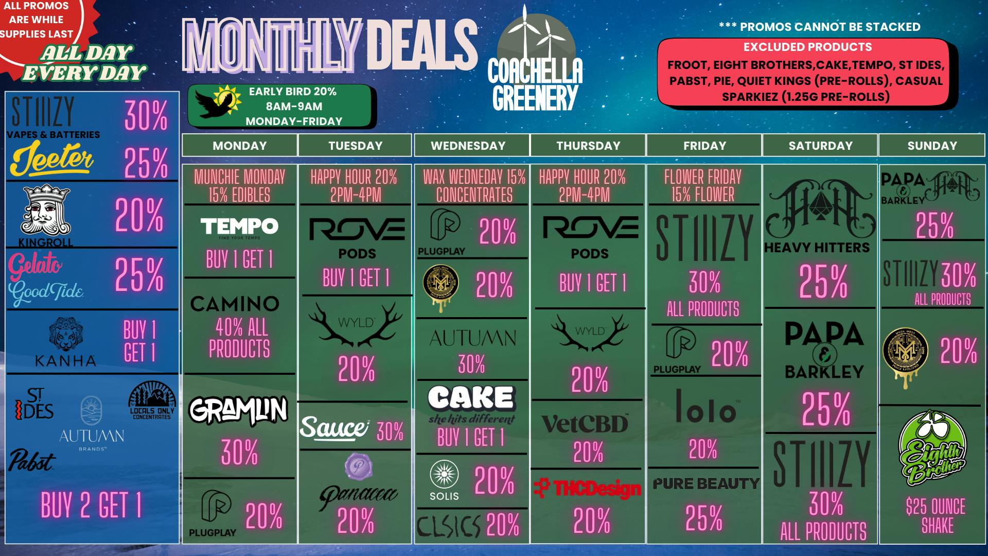Coachella Greenery NEW YEAR, CRAZY DEALS !!!!!!!