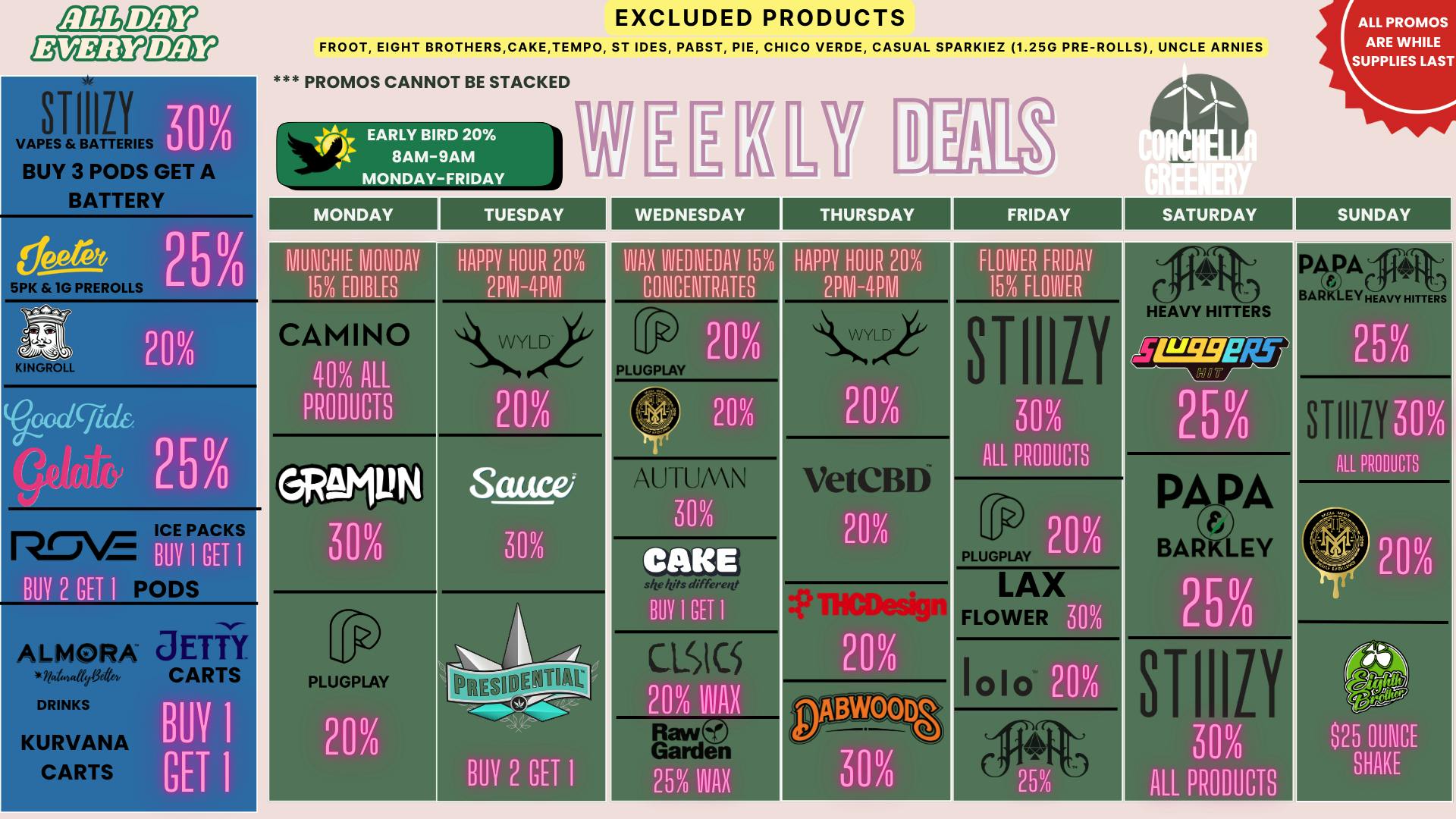 Coachella Greenery WEEKLY DEALS ☀️🍃
