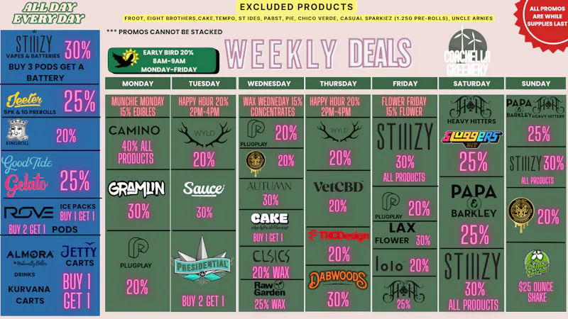 Coachella Greenery WEEKLY DEALS ☀️🍃
