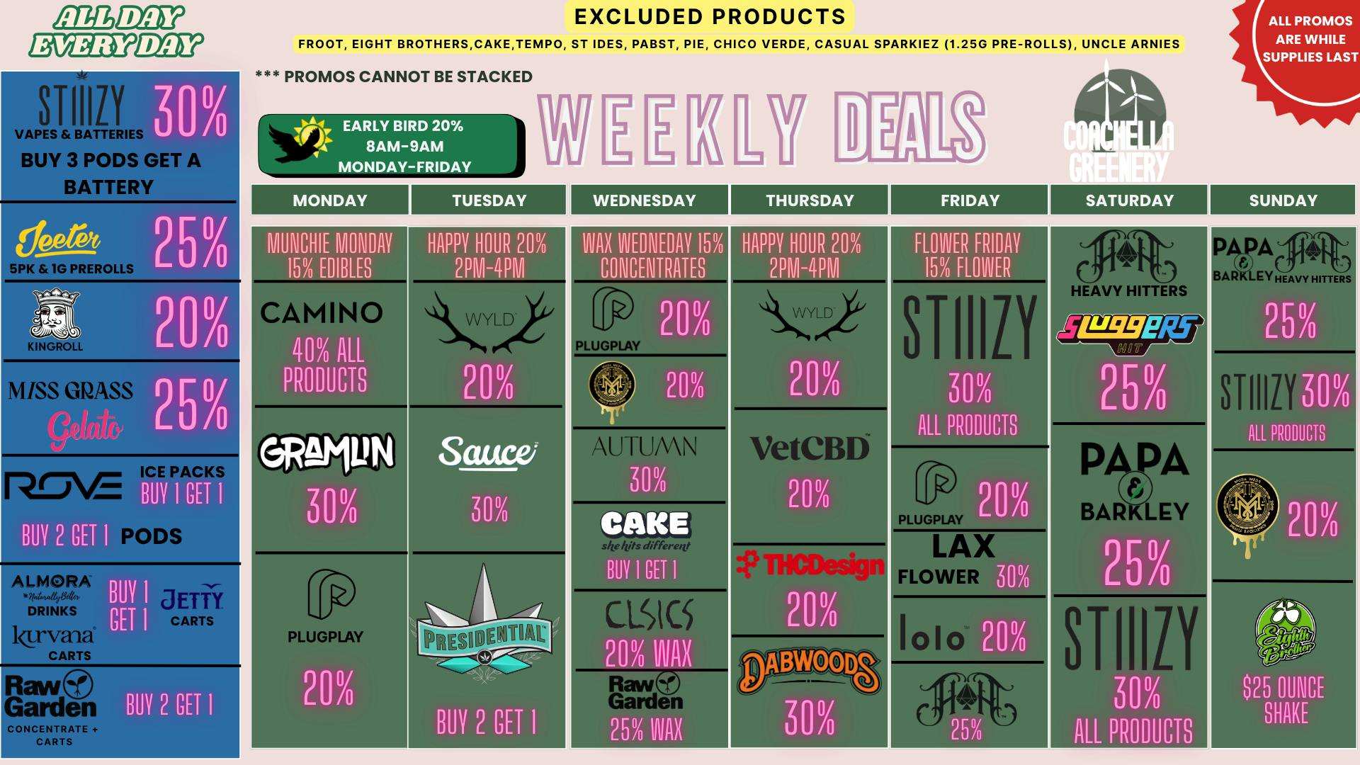 Coachella Greenery WEEKLY DEALS ☀️🍃