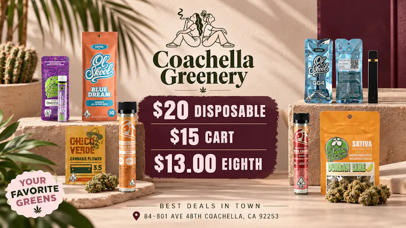 Coachella Greenery ALL DAY EVERY DAY, BEST PRICES