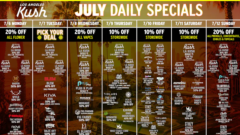 CALIFORNIA HERBAL REMEDIES LAK DAILY SPECIALS (7/6-7/12)