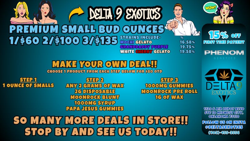 Delta 9 Exotics 🥳MAKE YOUR OWN DEAL🥳 ALL GAS⛽ 3OZ'S/$135 OTD 😲