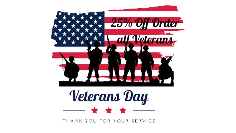 Just Baked 25% Off entire Order for Veterans on 11/11