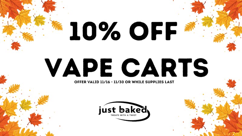 Just Baked 10% Off Rugged Roots Vape Carts